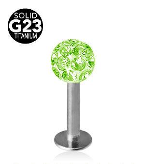 1.6mm Labret Titaani Crystal Pallo 5mm
