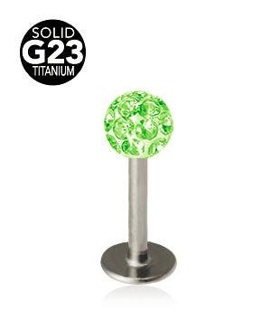 1.2mm Labret Titaani Crystal Pallo 4mm