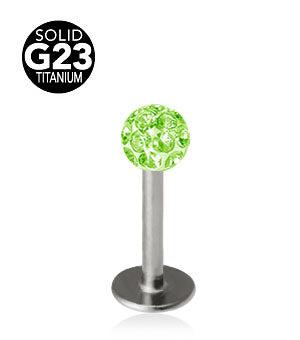 1.2mm Labret Titaani Crystal Pallo 3mm