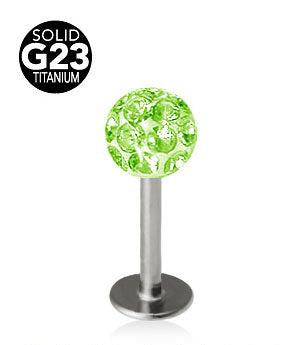 1.2mm Labret Titaani Crystal Pallo 5mm