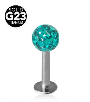1.6mm Labret Titaani Crystal Pallo 5mm
