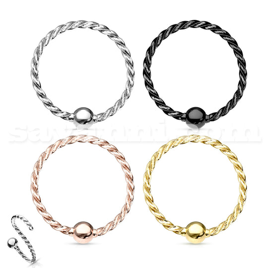 0.8mm Taivutettava Lävistysrengas Twisted Rope