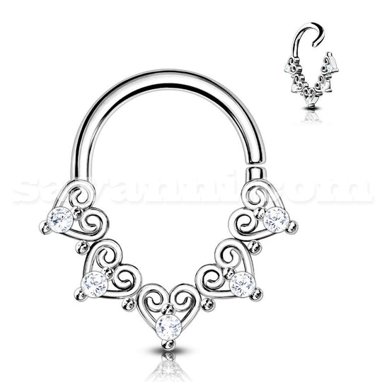 Lävistysrengas Filigree Zircon Heart