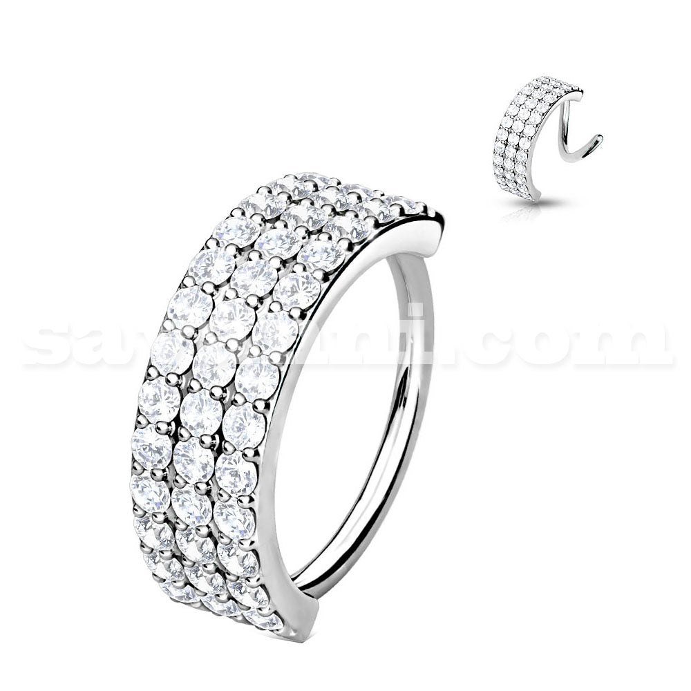 0.8mm Lävistysrengas Triple Lined Zircon