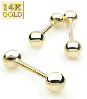 14K gold barbell