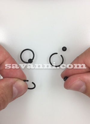 1.2mm Musta Rengas Titaani