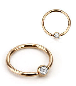 1.0mm BCR-Rengas Rose Gold Strass