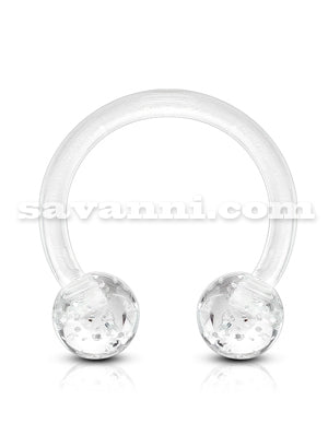 1.2mm Hevosenkenkä Lävistyskoru Bioflex Glitter