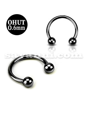 0.6mm Ohut Musta Hevosenkenkä Lävistyskoru
