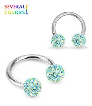 Lävistyskoru hevosenkenkä crystal