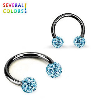 1.2mm Musta Hevosenkenkä Crystal Pallot 4mm