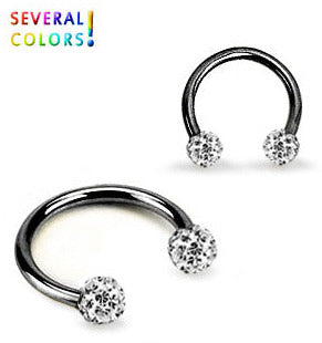 1.2mm Musta Hevosenkenkä Crystal Pallot 3mm