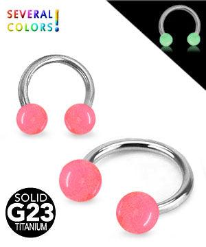 Circulra barbell glow in the dark