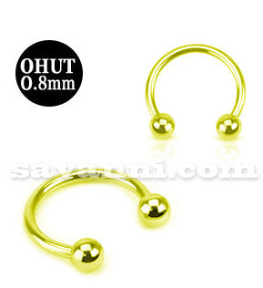 0.8mm Ohut Kullanvärinen Hevosenkenkä Lävistyskoru