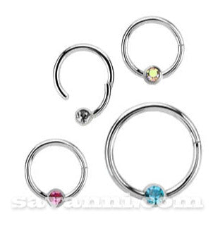 1.2mm Lävistysrengas Clicker Pallo Strass