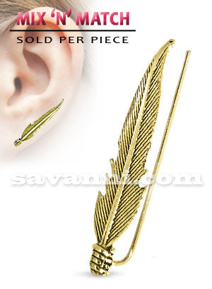 Kiipeävä Korvakoru Hopea Sulka