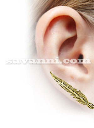 Kiipeävä Korvakoru Hopea Sulka