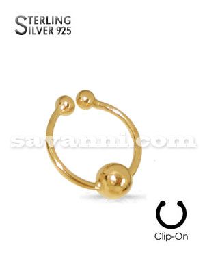 Kullattu Hopea Feikkirengas Pallolla