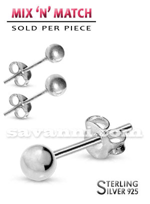 Korvakoru hopeinen pallo