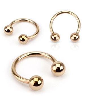Circular barbell rose gold