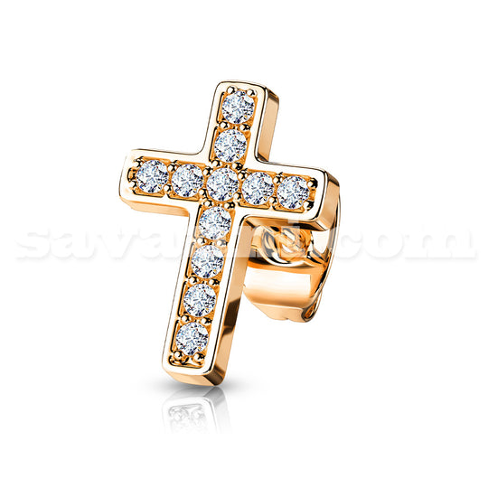 Korvakoru Kirurginteräs Risti Strass