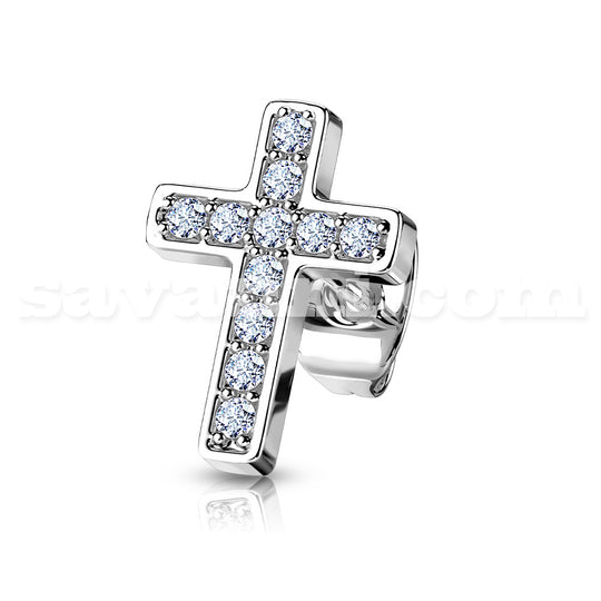 Korvakoru Kirurginteräs Risti Strass