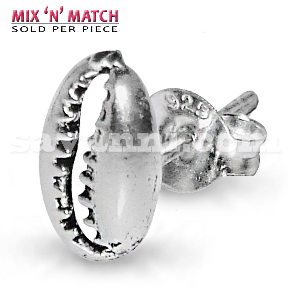 Korvanappi Hopeinen Simpukka