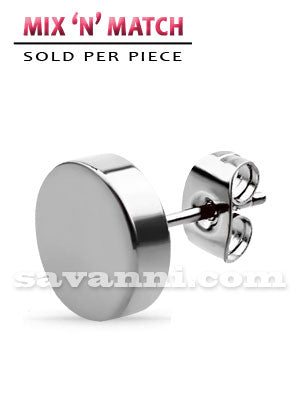 Flat steel earring