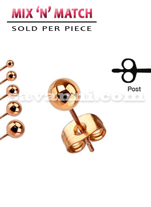 Kirurginteräs Korvanappi Pallo Rose Gold