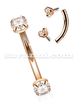 1.2mm Bananabelli Varren Sisäiset Kierteet Double Zircon