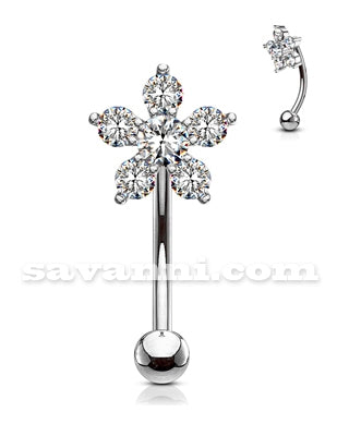 1.2mm Lävistyskoru Banaani Zirkoni Kukka
