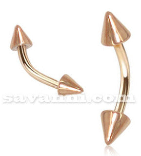 1.2mm Banaani Rose Gold Piikeillä