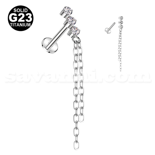 1.2mm Titaani Labret Zircon Chain