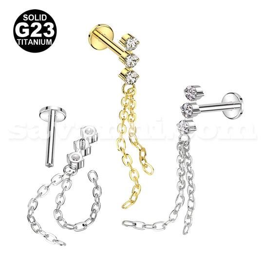 1.2mm Titaani Labret Zircon Chain