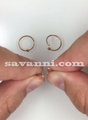 0.8mm Ohut Lävistysrengas Kiinteä Pallo Rose Gold