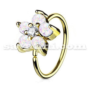 0.8mm Lävistysrengas Opal Flower