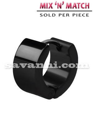 7mm Suorareunainen Kirurginteräskorvakoru Musta