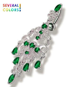 Belly piercing silver chandelier