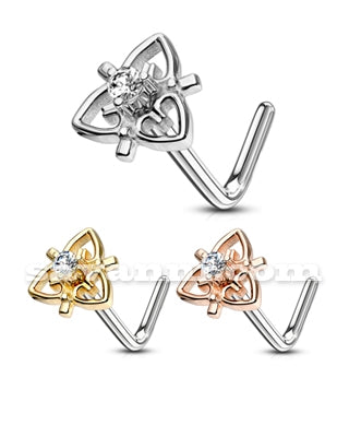 Nenäkoru L-Taivutettu Zirkoni Apila