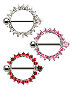 Nipple piercing strass circle