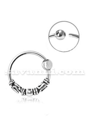 Hopeinen bali rengas