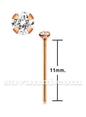 Rose Gold Hopea Suora Nenäkoru Zircon