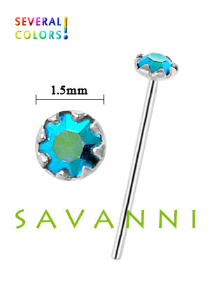 Nenäkoru Hopea Strass 1.5mm Hammastettu