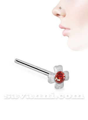 Nenäkoru Suora Hopea Clover Cross Strass