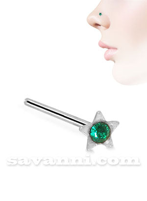 Nenäkoru Suora Hopea Tähti Strass