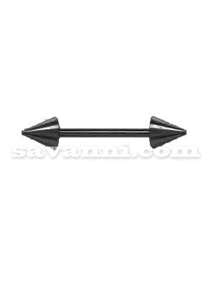1.6mm Musta Barbell Piikeillä
