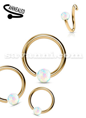 Rengas Kiinteä Pallo Opaali Rose Gold