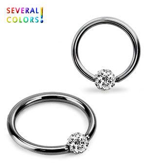 Black piercing ring crystal