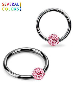 1.2mm Musta Rengas Crystal Pallo 5mm