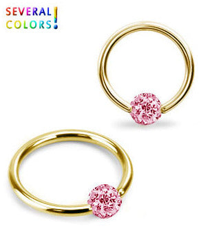 1.2mm Kullanvärinen Rengas Crystal Pallo 5mm